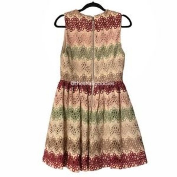 ALICE  +  OLIVIA NWT Joyce Party Dress Lace Metallic - Picture 5 of 6